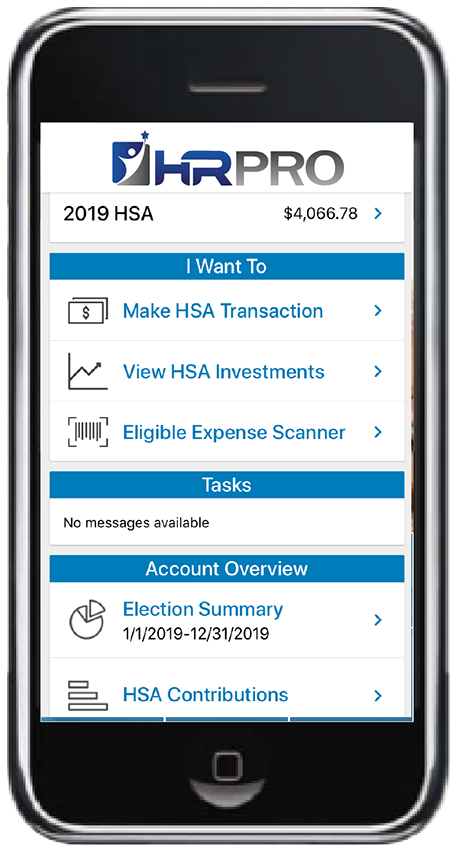 benefits-app HRPro mobile app open on smart phone